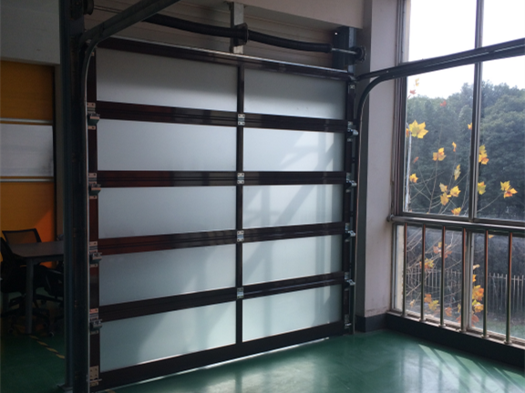 Frosted glass garage door