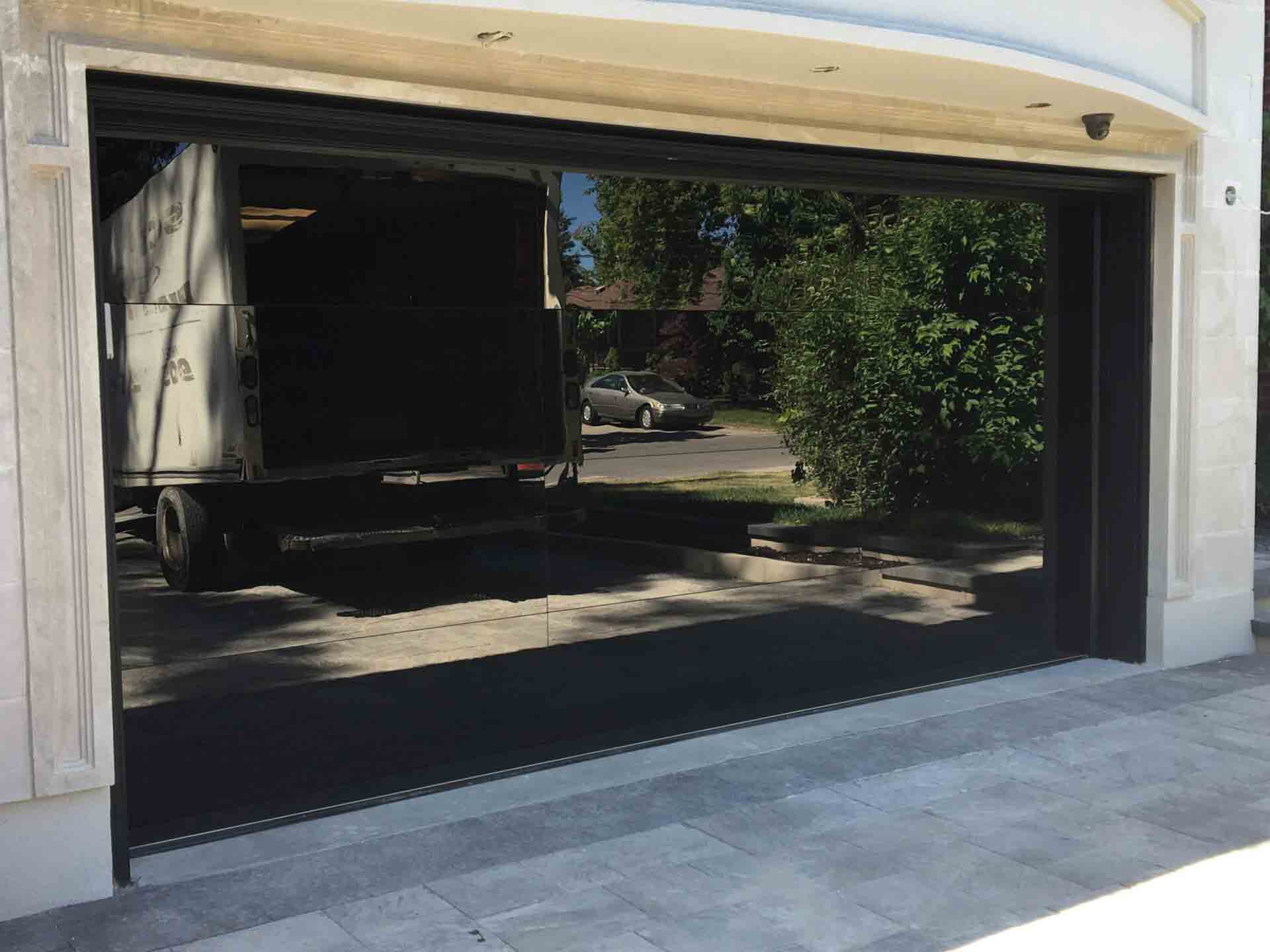 Frameless garage door